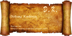 Dobay Kadosa névjegykártya